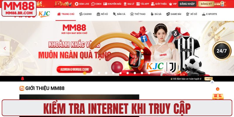 Kiểm tra internet khi truy cập
