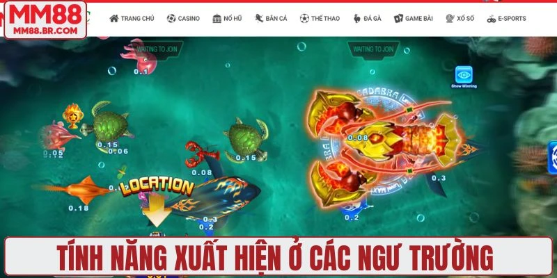 Tính năng xuất hiện ở các ngư trường 
